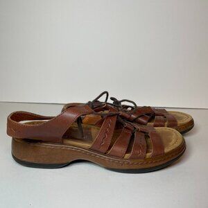 Dansko Chestnut Leather Strappy Sandals